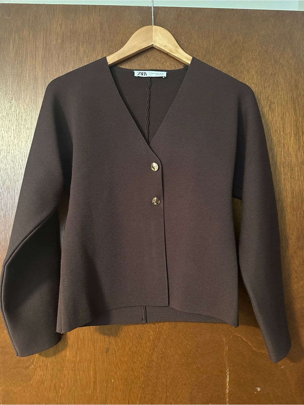 ZARA Chocolate Knot Wrapped Top